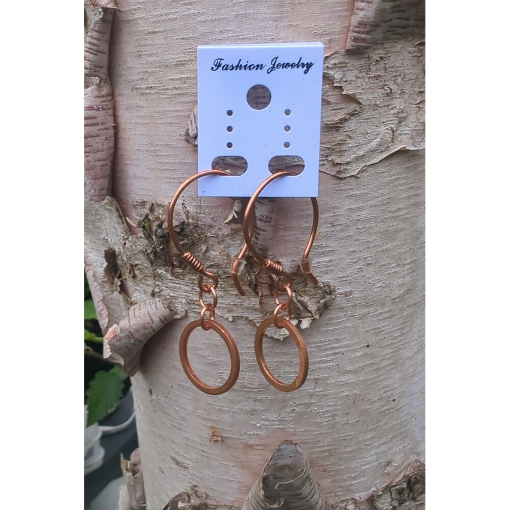 Large Hook Copper Earrings